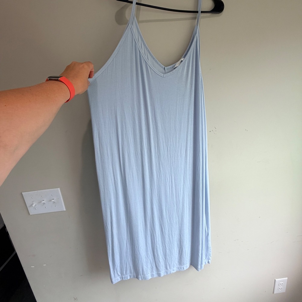 HM Ribbed Cami Dress Womens NWT XXL Blue Stretch Flowy Minimalist Basic
